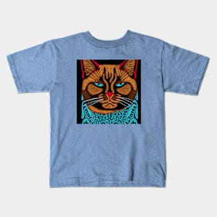 Cat's Eyes Match Fancy Scarf Kids T-Shirt